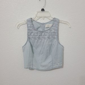 Abercrombie & Fitch chambray sleeveless crop top